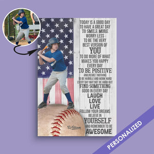 Today is a good day - Personalized Baseball Canvas Poster
