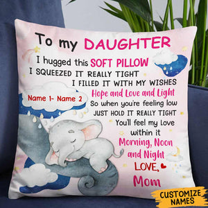 Elephant Grandma Or Mom To Grandson/Kinds Hug This Pillow