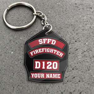 Firefighter’s Helmet Front Shield Personalized Acrylic Keychain