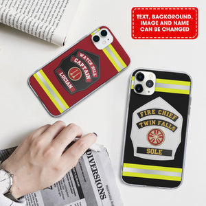 Firefighter's Helmet Personalized Glass Phone Case
