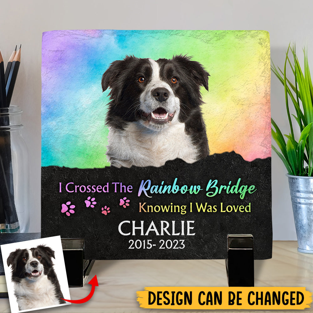 Personalized Memorial Stone for Pet Loss Gifts - Rainbow Bridge 2 - Ideal for Garden, Grave Marker Tribute