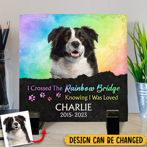 Personalized Memorial Stone for Pet Loss Gifts - Rainbow Bridge 2 - Ideal for Garden, Grave Marker Tribute