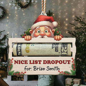 Nice List Dropout - Personalized Wooden Ornament