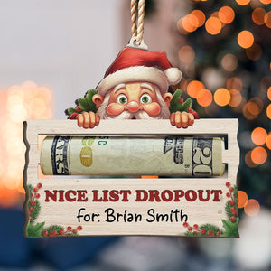 Nice List Dropout - Personalized Wooden Ornament