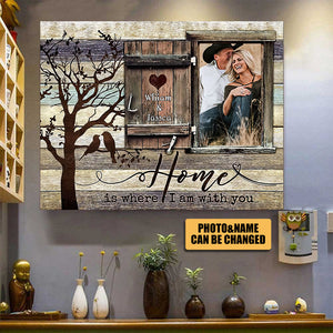 Through Barn Window Home-UPLOAD IMAGE - PERSONALIZED HORIZONTAL POSTER