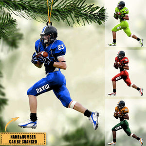 Custom Personalized American Football Christmas Ornament, Gift For Football Lovers