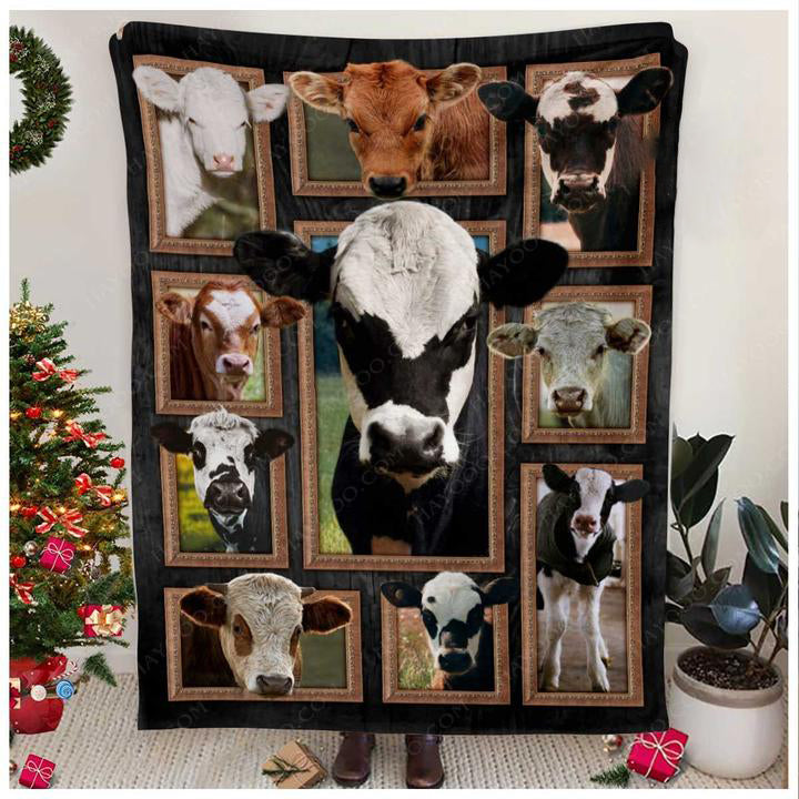 Fleece Blanket Best Gift For Farmers Cute Cows