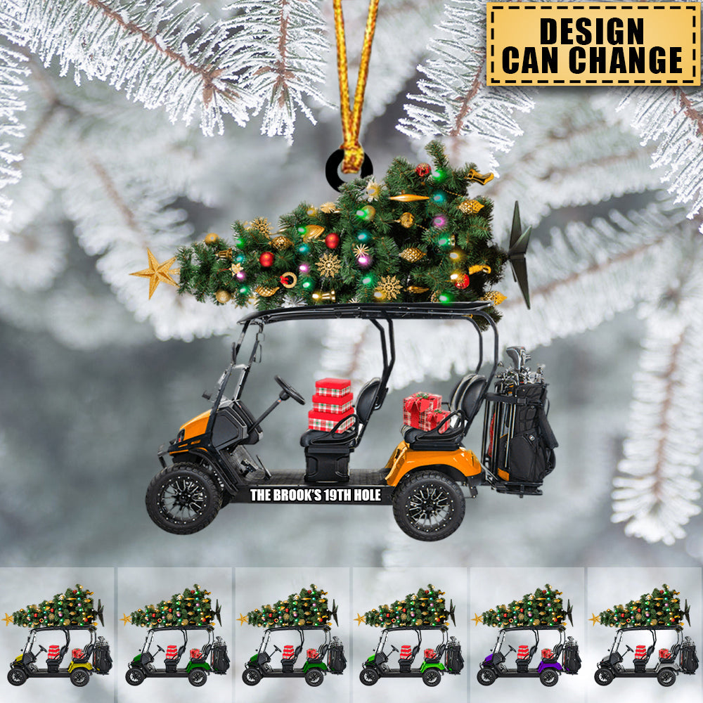 Golf Cart Family, Personalized Acrylic Ornament