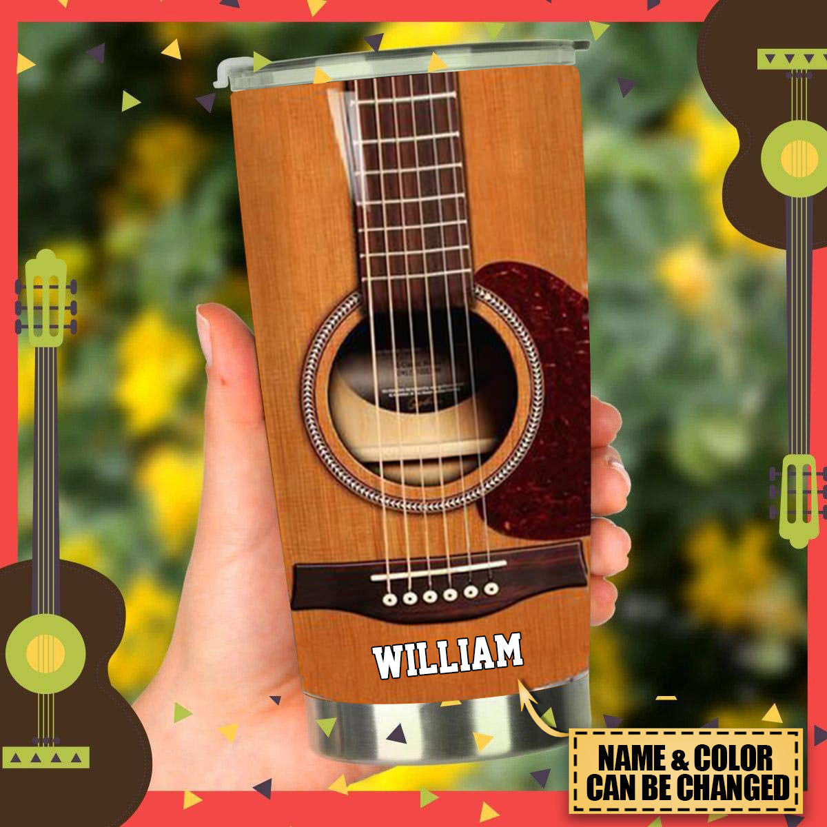 Personalized Guitar Tumbler - Gifts For Guitar Lovers
