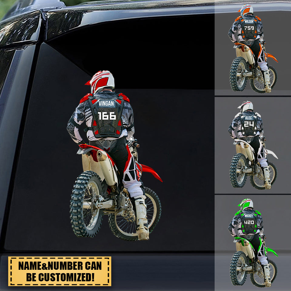 Personalized Motocross Racer Car Sticker