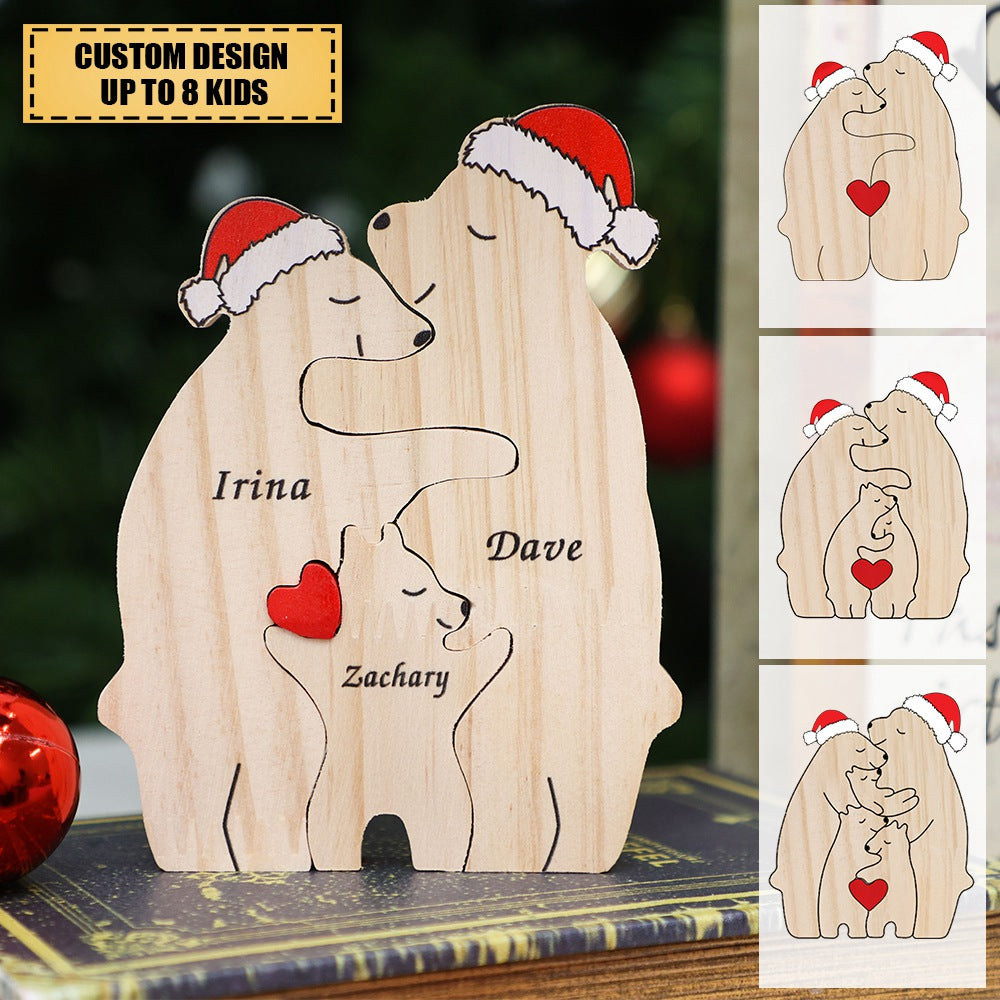 Personalized Bear Family Wooden Art Puzzle - New Christmas Release