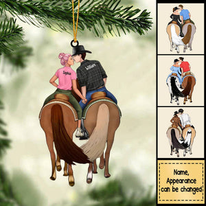 Personalized Acrylic Ornament For Horse Couples, Horseback Riding Lovers