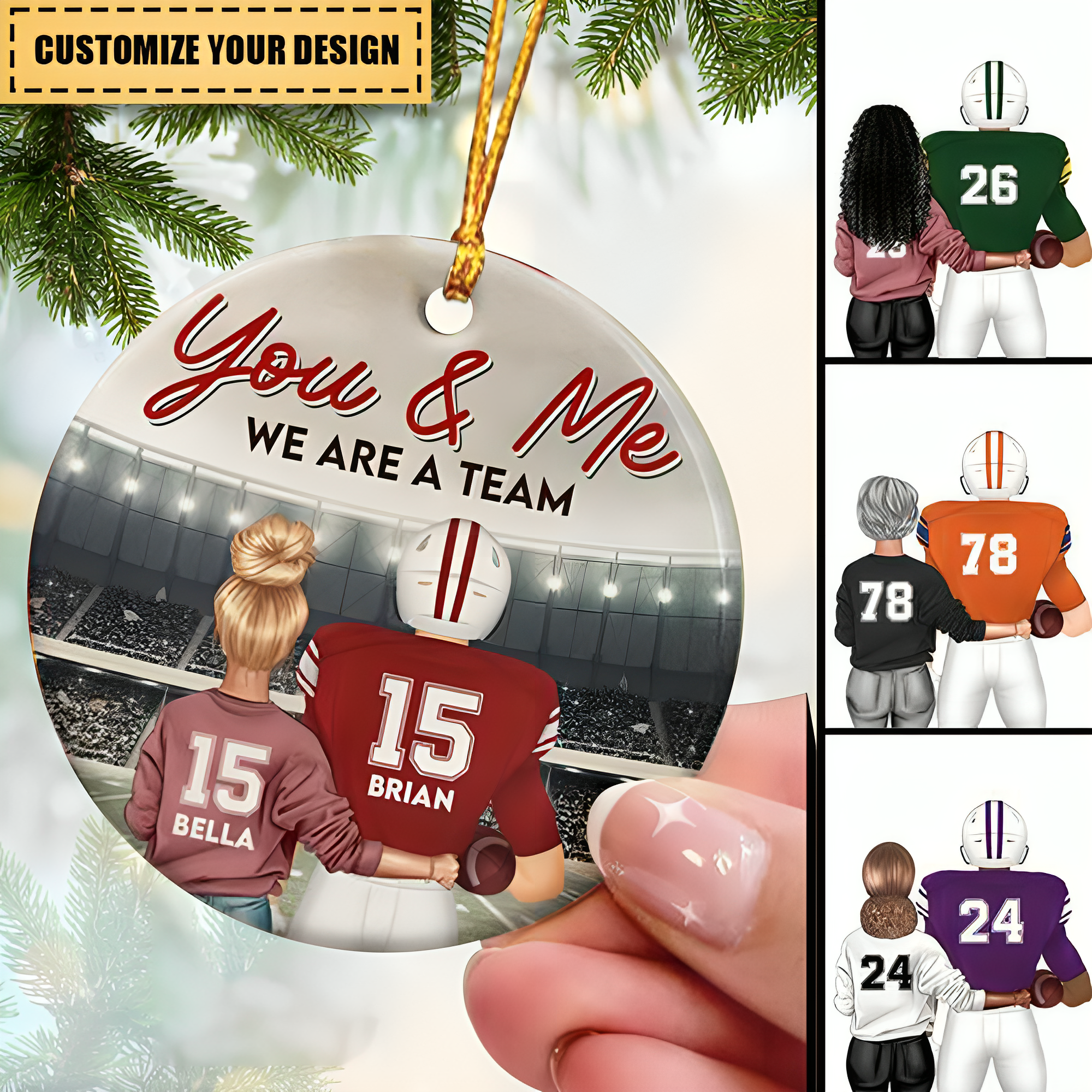 You & Me We Are A Team - Personalized Ceramic Ornament