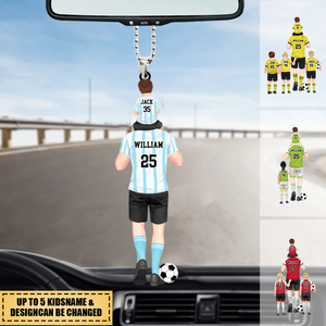 Personalized Soccer Dad/Gandpa & Kids Car Hanging Ornament