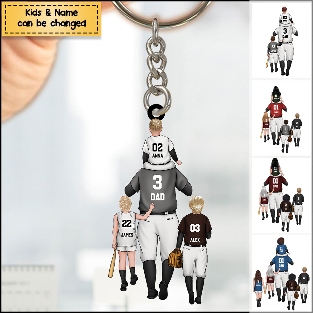 Personalized Baseball Kids & Dad/Grandpa Acrylic Keychain