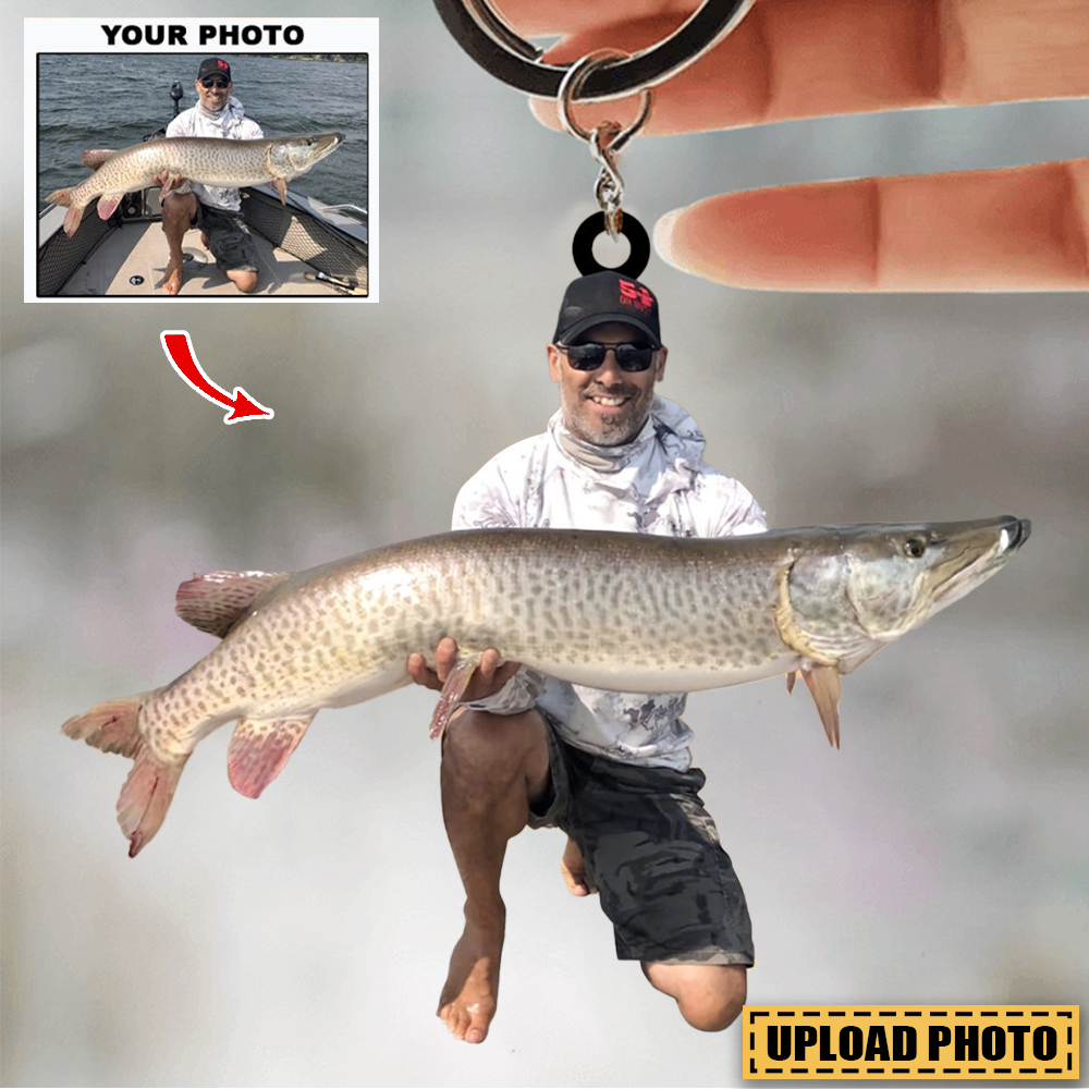 Personalized Fishing Upload Photo Acrylic Keychain