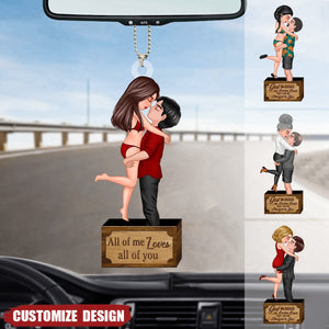 God Blessed - Couple Personalized Acrylic Car Ornament - Gift For Couple