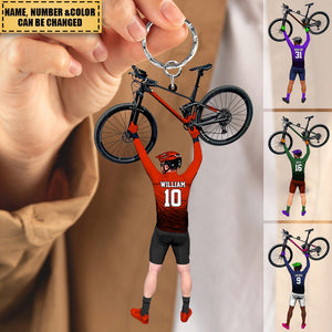 Personalized Mountain/Road Biker/Cyclist Acrylic Keychain
