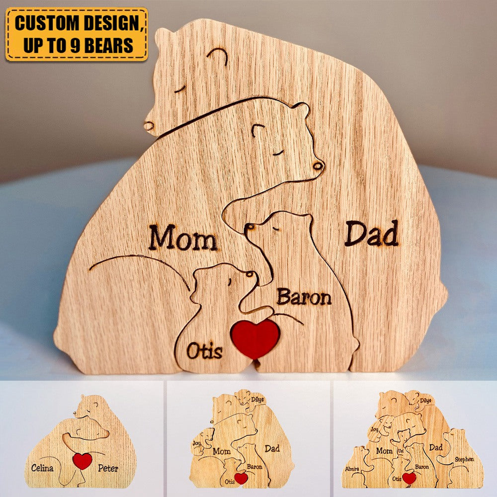2023 New Release-Personalized Bear Family Wooden Art