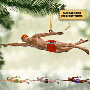 New Release Personalized Female/Male Swimmer Acrylic Ornament, Gift For Swimming Lovers/Swimmer