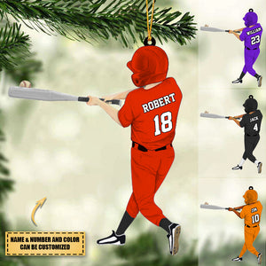 Custom Personalized Baseball Kid Acrylic Christmas Ornament, Gift For Baseball Lovers