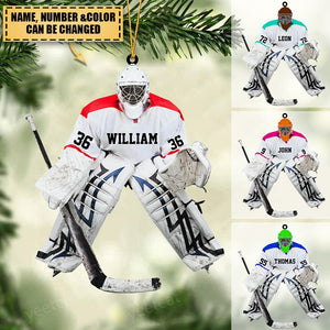Custom Personalized Hockey Goalie Christmas Ornament, Gift For Hockey Players