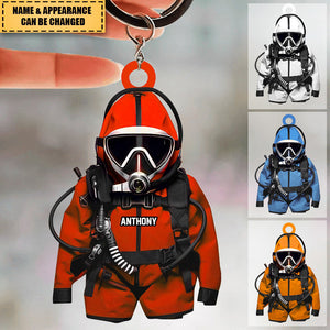 Personalized Scuba Diving Equipment Acrylic Keychain
