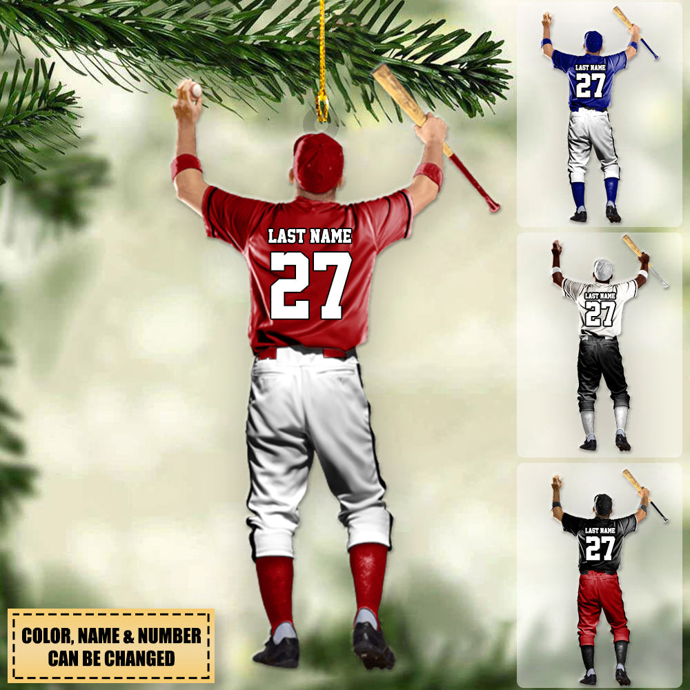 Personalized Baseball Player Acrylic Ornament For Baseball Player