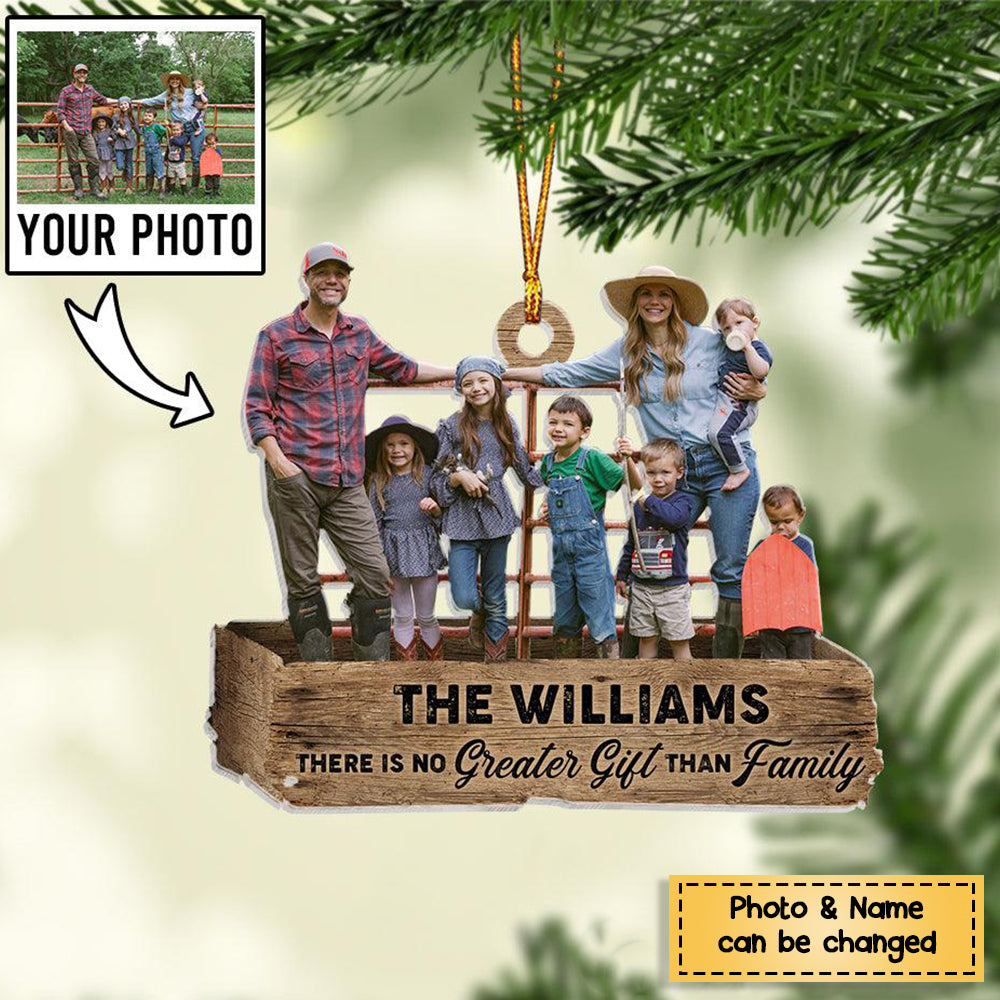 Family Photo - Personalized Christmas Ornament - There is no greater gift than family