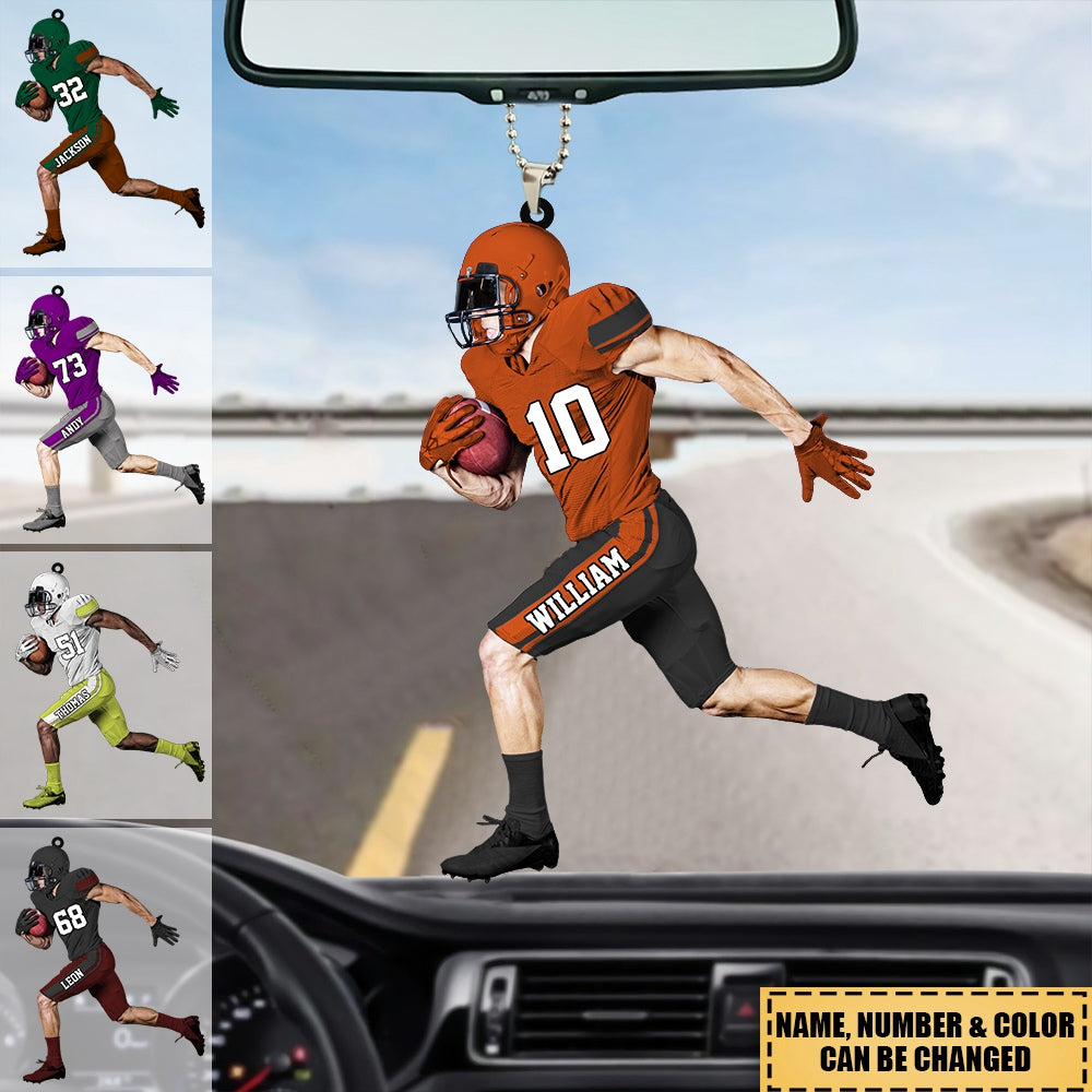 New Release Personalized American Football Player Acrylic Christmas / Car Ornament - Gift For Football Player Football Lovers