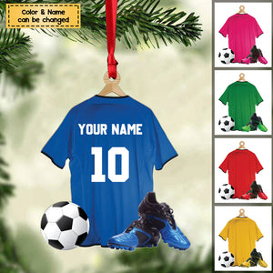 Personalized Football / Soccer Uniform Acrylic Christmas / Car Hanging Ornament - Gift For Football / Soccer Players