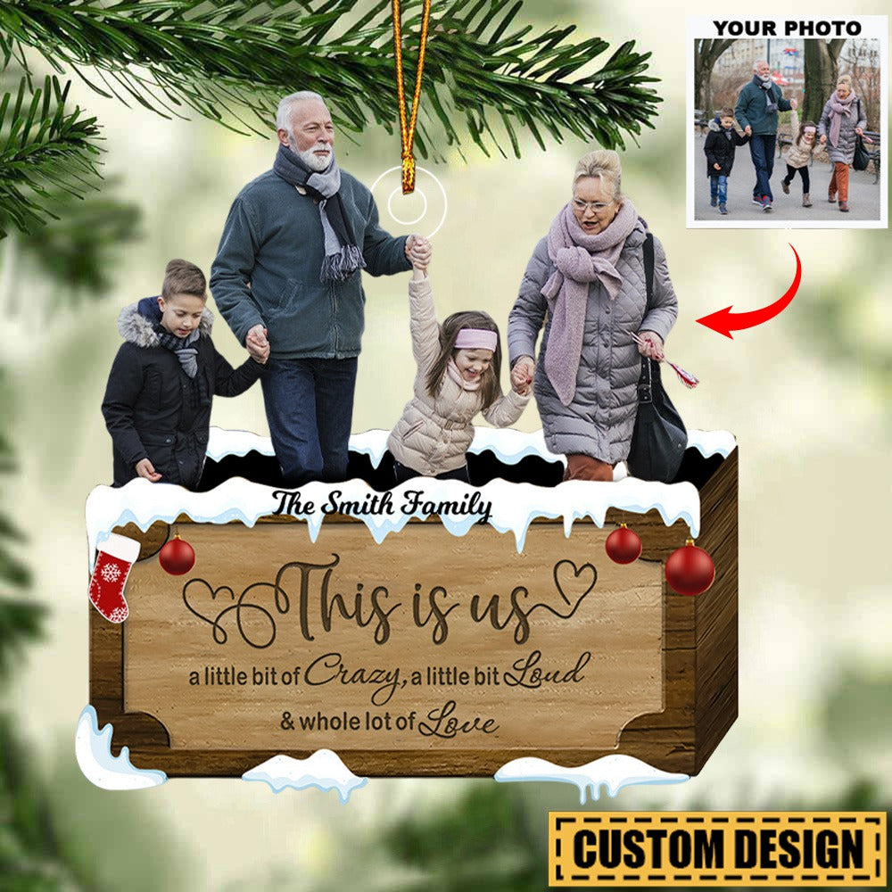 Customized Photo Ornament This Is Us - Personalized Photo Mica Ornament - Christmas Gift Family Members