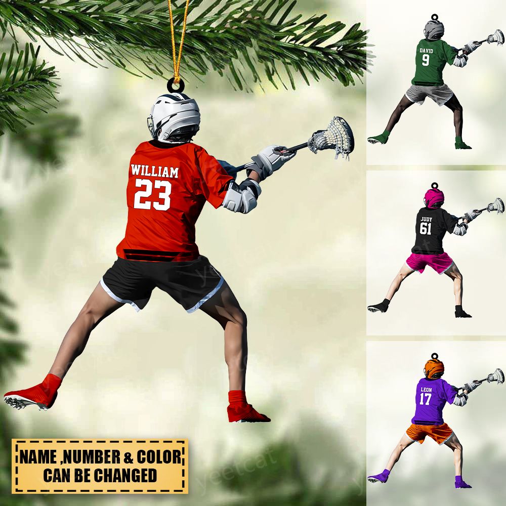 Personalized Lacrosse Players Christmas Ornament, Gift for Lacrosse Lovers