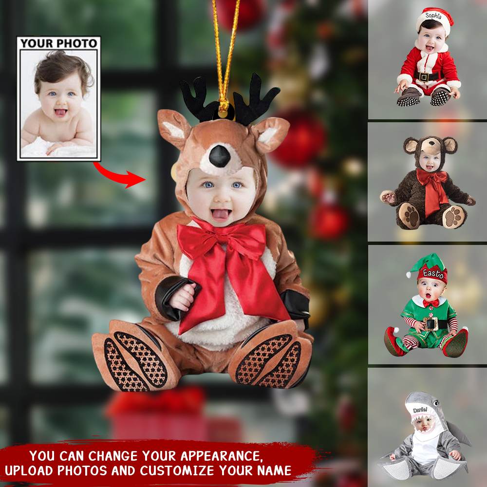 Personalized Photo Baby Christmas Ornament