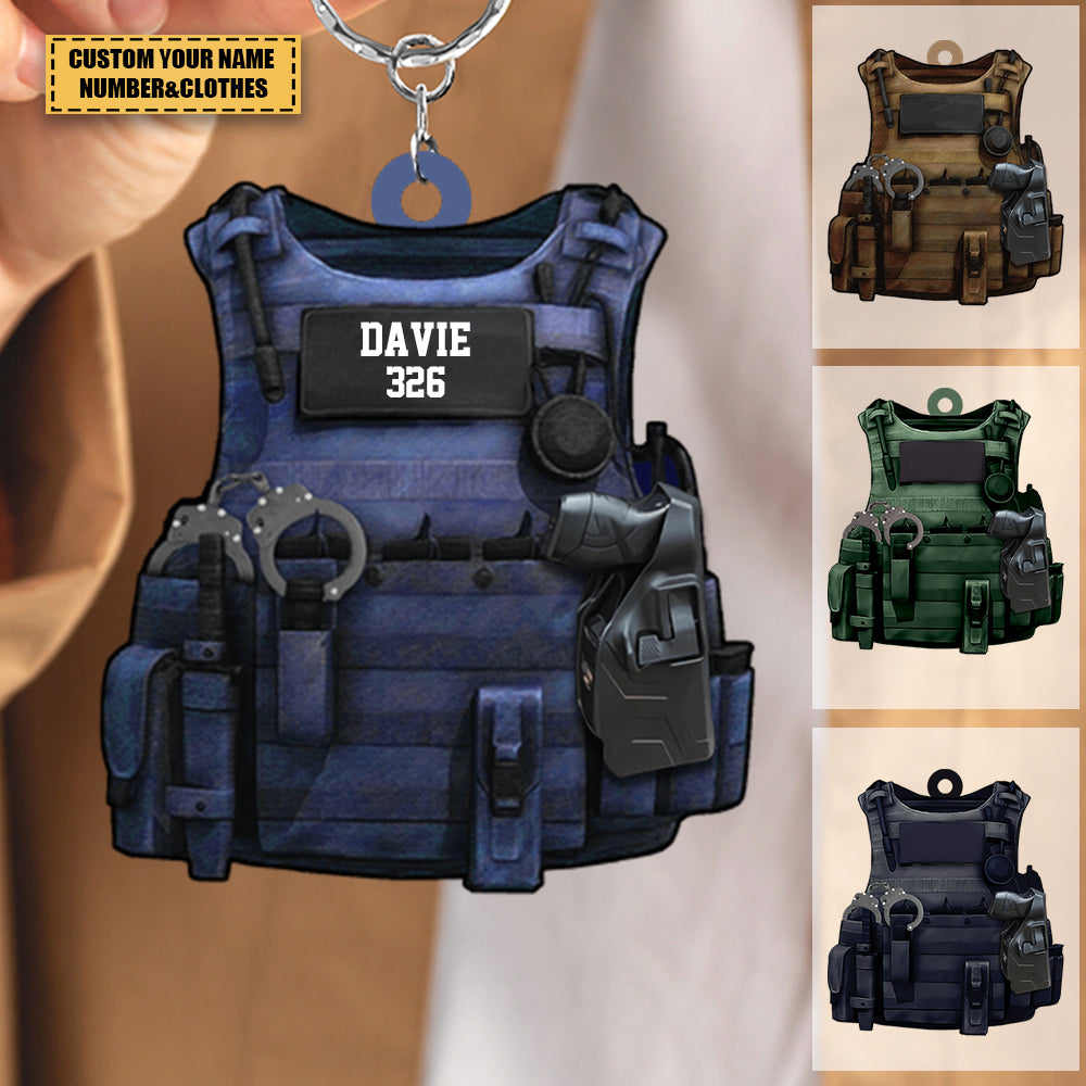 Personalized Police Keychain Police Bulletproof Custom Shaped Acrylic Keychain