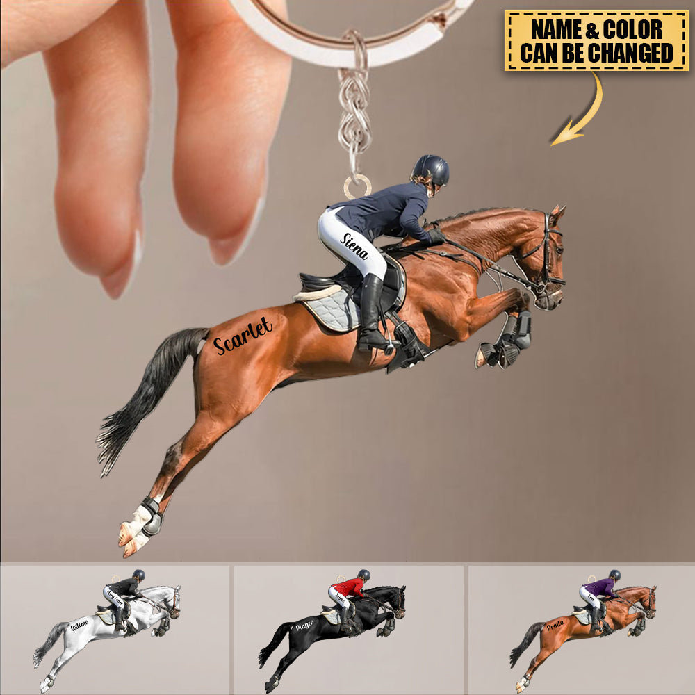 Personalized Female/Girl Equestrian Acrylic Keychain - Gift Idea For H ...