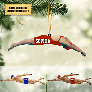 New Release Personalized Female/Male Swimmer Acrylic Ornament, Gift For Swimming Lovers/Swimmer