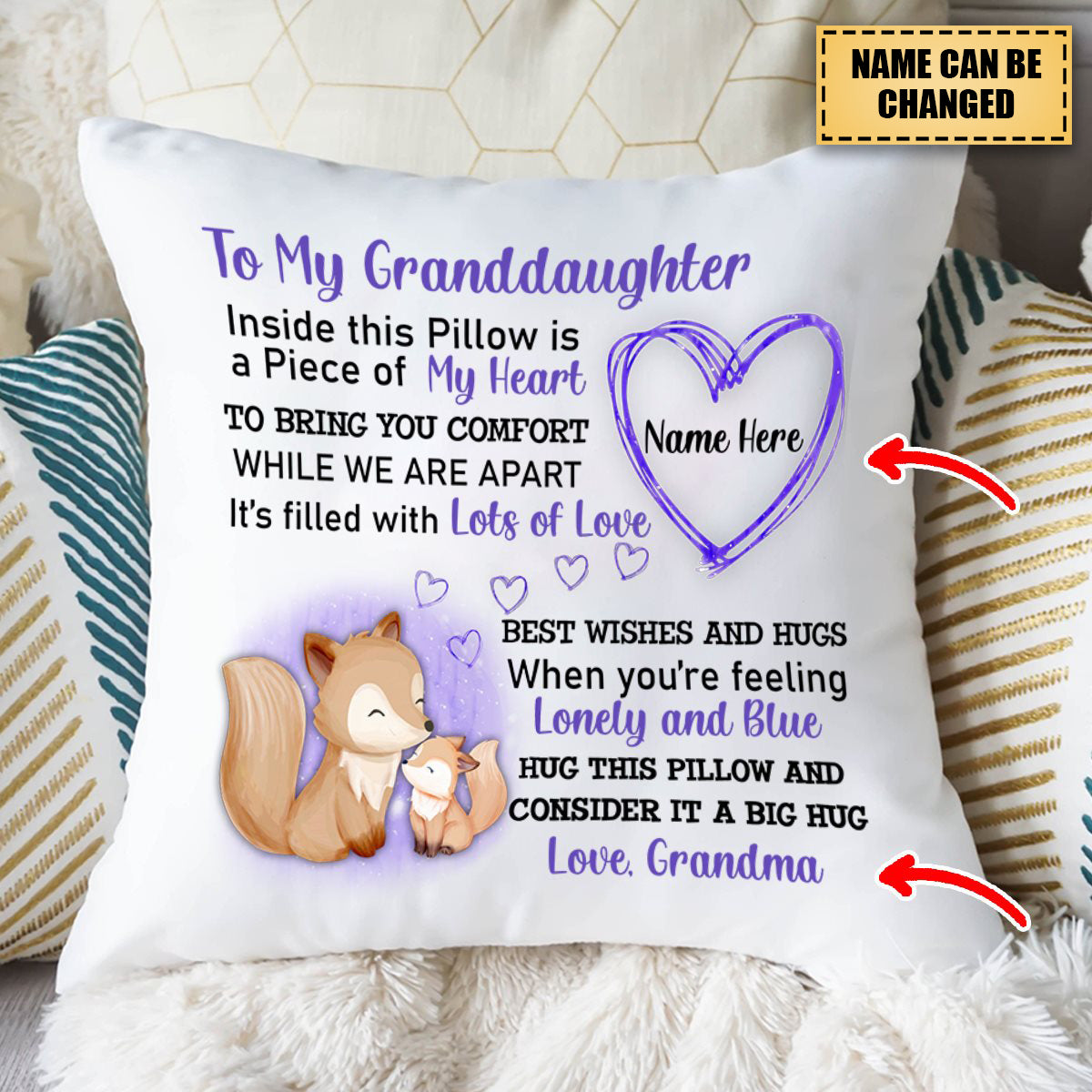It's filled with Lots of Love - Personalized Pillow Case