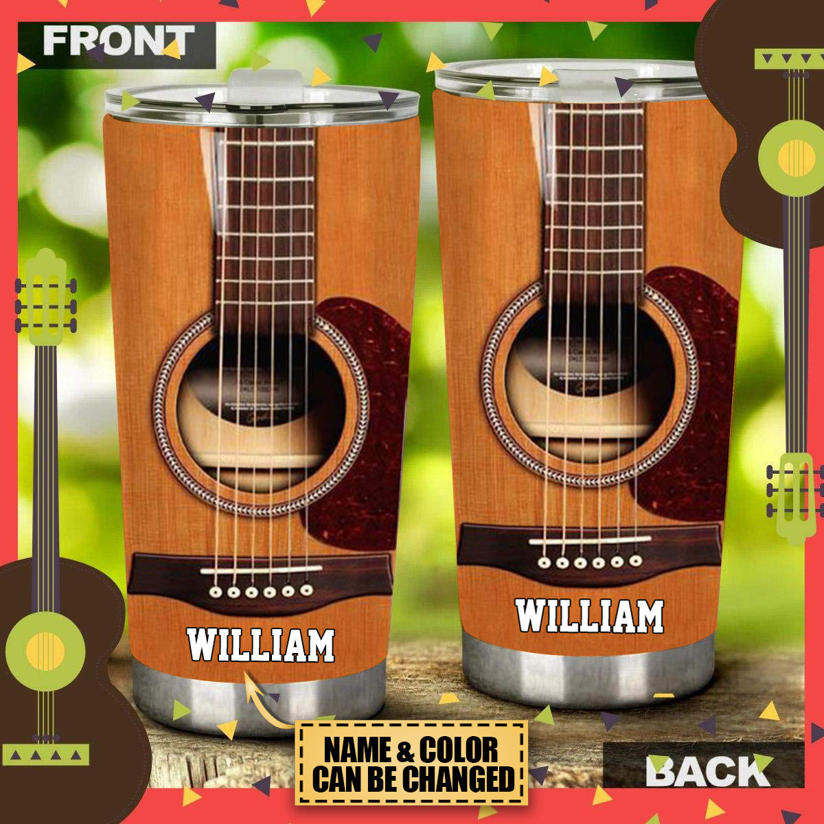 Personalized Guitar Tumbler - Gifts For Guitar Lovers