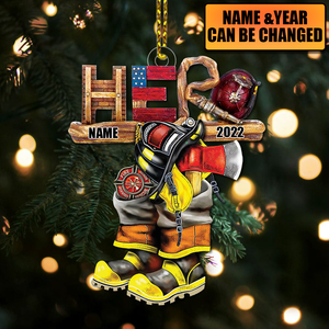 Personalized Hero Firefighter Christmas Ornament