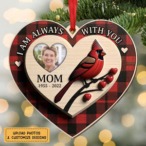 Memorial Upload Photo Cardinal, I Am Always With You Personalized Ornament