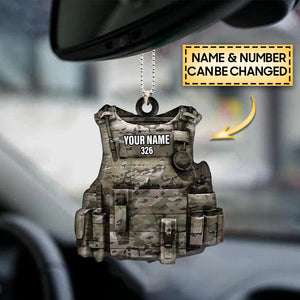 Military Vest Personalized Flat Acrylic Ornament