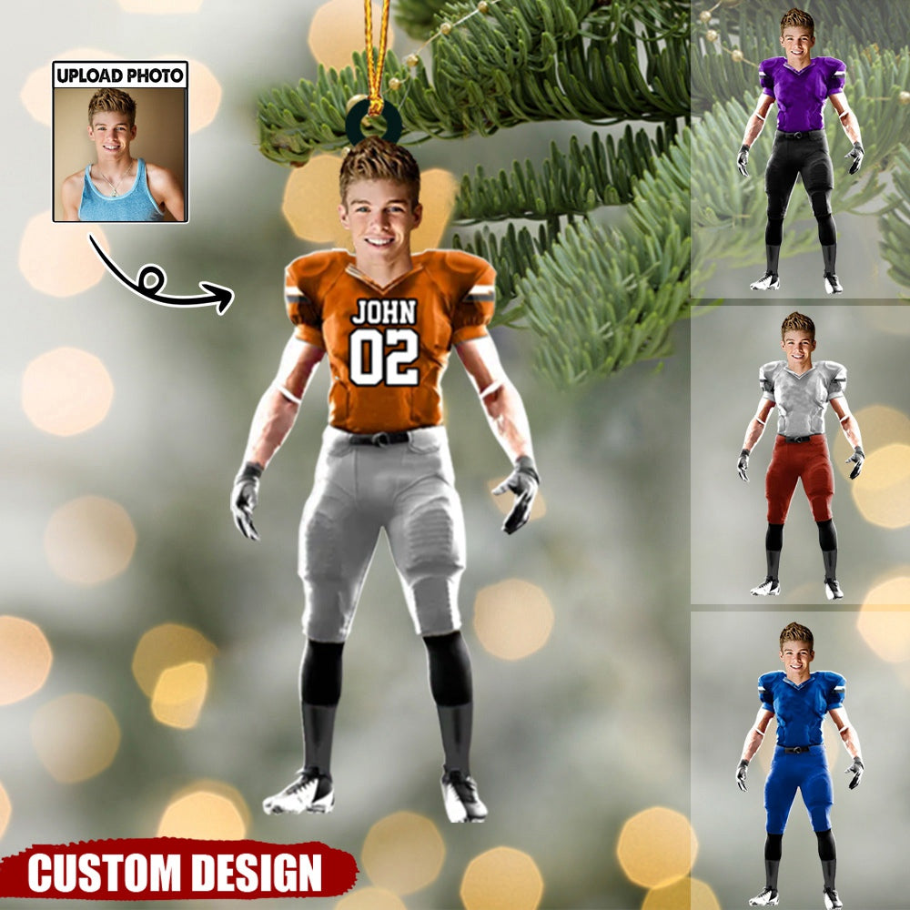 Personalized American Football Player Acrylic Ornament-Gift For American Football Lovers
