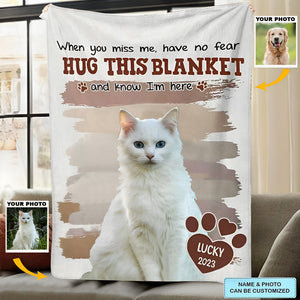 When You Miss Me - Personalized Blanket - Christmas, Memorial Gift For Pet Lover