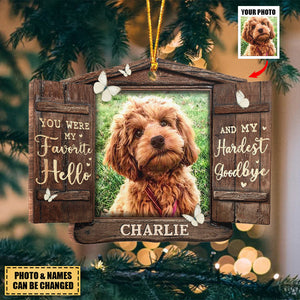 Custom Photo Hard To Say Goodbye Wooden Ornament - Christmas Gift, Sympathy Gift For Pet Owners, Pet Lovers