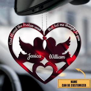 Dove Couple Heart God Blessed Personalized Ornament