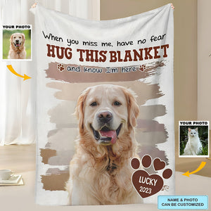 When You Miss Me - Personalized Blanket - Christmas, Memorial Gift For Pet Lover