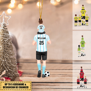 Personalized Soccer Dad/Grandpa & Kids Christmas Ornament