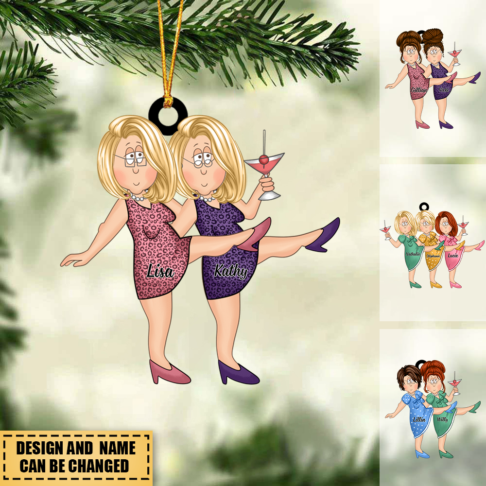 Personalized Friends/Besties/Twins/Sisters Christmas Ornament - facamart