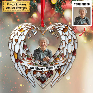 Angel Wings Upload Photo Memorial Personalized Acrylic Christmas Ornament